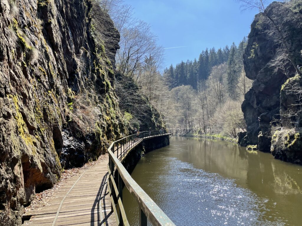 Visutá lávka nad Jizerou na Riegrově stezce